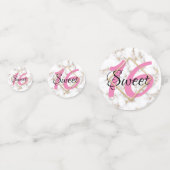 Moderne Elegant White Gold Marble Sweet 16 Confetti (Voorkanten)