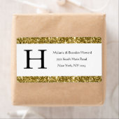 Moderne Elegant White Gold Monogram Initiaal retou Etiket (Insitu)