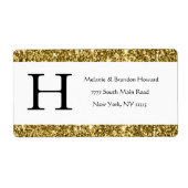 Moderne Elegant White Gold Monogram Initiaal retou Etiket (Voorkant)