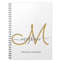 Moderne Elegant White Gold White Script-monogram