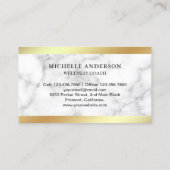 Moderne Elegant White marble Gold Foil Butterfly Visitekaartje (Achterkant)