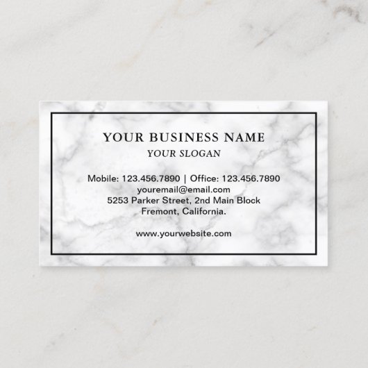 Moderne Elegant White Marble Honey Bee Visitekaartje (Achterkant)