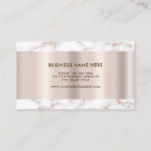 Moderne Elegant White Marble Professional Classy Visitekaartje (Achterkant)