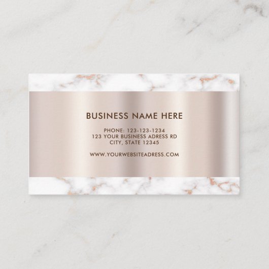 Moderne Elegant White Marble Professional Classy Visitekaartje (Achterkant)