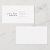 Moderne Elegant White Minimalistic Plain Visitekaartje (Voorkant / Achterkant)