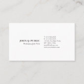 Moderne Elegant White Minimalistic Plain Visitekaartje (Voorkant)