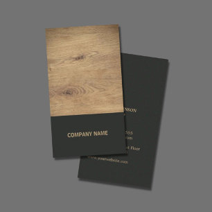 Moderne Elegant Wooden Black Interior Designer Visitekaartje