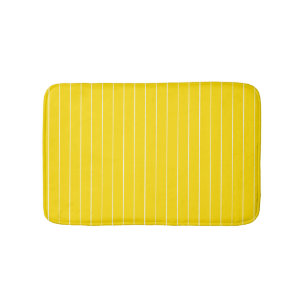 Moderne Elegant Yellow White Striped Sjabloon Badmat