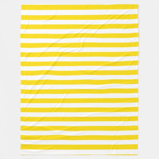 Moderne Elegant Yellow White Striped Sjabloon Fleece Deken (Voorkant)