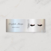 Moderne elegant, zilveren penseelstreek, as, Makeu Mini Visitekaartje (Voorkant)