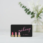 Moderne elegant zwart-wit, lipstick visitekaartje (Staand voorkant)