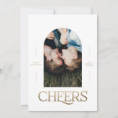 Moderne elegante 1 foto typografie gouden Kerstmis (Voorkant)