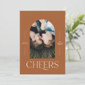 Moderne elegante 1 foto typografie rust kerst (Staand voorkant)