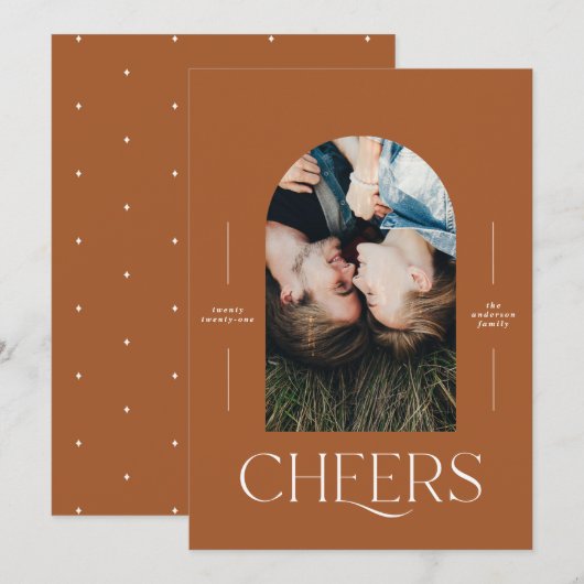 Moderne elegante 1 foto typografie rust kerst (Voorkant / Achterkant)