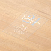 Moderne elegante 21e verjaardag acryl uitnodigingen (Laagn)