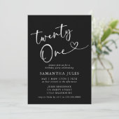 Moderne elegante 21e verjaardag kaart (Staand voorkant)