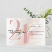 Moderne elegante 21e verjaardag kaart (Staand voorkant)