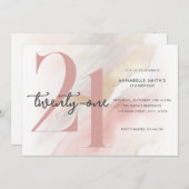 Moderne elegante 21e verjaardag kaart (Voorkant / Achterkant)