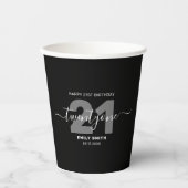 Moderne elegante 21e verjaardag papieren bekers (Voorkant)