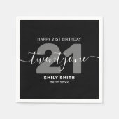 Moderne elegante 21e verjaardag servet (Voorkant)