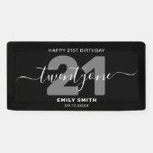 Moderne elegante 21e verjaardag spandoek (Horizontaal)