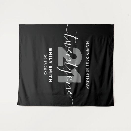 Moderne Elegante 21e Verjaardag Wandkleed (Voorkant (horizontaal))