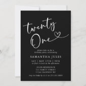 Moderne Elegante 21e Verjaardagsfeestje Kaart (Voorkant)