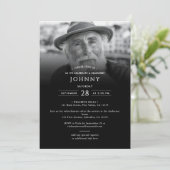 Moderne elegante 2-foto begrafenis / herdenking kaart (Staand voorkant)