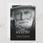 Moderne elegante 2-foto begrafenis / herdenking kaart (Achterkant)