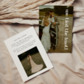 Moderne elegante 2-foto bruiloft elopement aankondiging