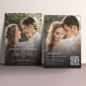 Moderne Elegante 2 Foto QR Code Alles in een bruil Kaart