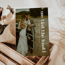 Moderne Elegante 2-Foto Trouw-Elopement Aankondiging