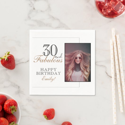 Moderne Elegante 30 en Fabulous 30th Verjaardag Fo Servet (Insitu)