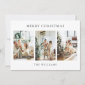 Moderne Elegante 3 Foto Collage Kerstmis Feestdagenkaart (Voorkant)