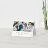 Moderne Elegante 3 Foto's Vouwbare Trouw Trouwkaar Bedankkaart (Voorkant)