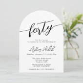 Moderne Elegante 40e Verjaardag Party Foto Kaart (Staand voorkant)