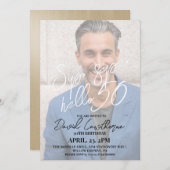 Moderne & elegante 50e foto verjaardag kaart (Voorkant / Achterkant)