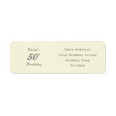 Moderne Elegante 50e Verjaardagsaanspreking Etiket (Voorkant)