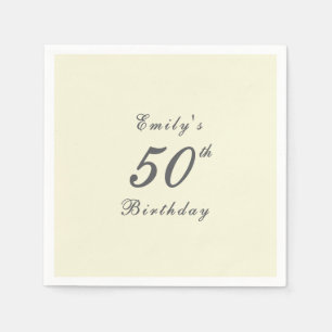 Moderne Elegante 50e Verjaardagsfeest Papier Servet