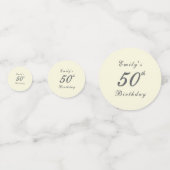 Moderne Elegante 50e Verjaardagsfeestje Confetti (Achterkanten)