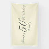 Moderne Elegante 50e Verjaardagsfeestje Spandoek (Verticaal)