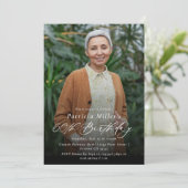 Moderne Elegante 60e Verjaardag Party Foto Kaart (Staand voorkant)