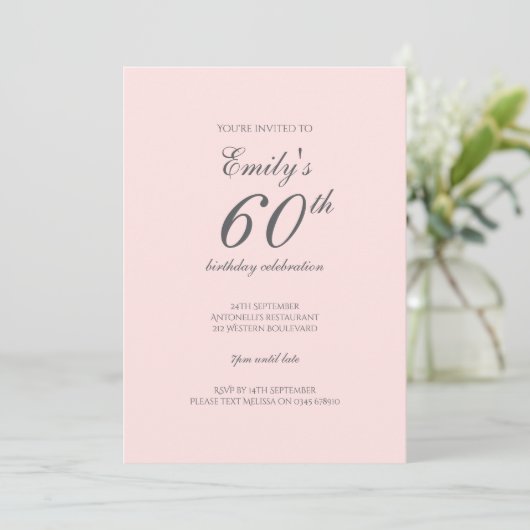 Moderne Elegante 60e Verjaardagsfeest Kaart (Staand voorkant)