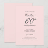 Moderne Elegante 60e Verjaardagsfeest Kaart (Voorkant / Achterkant)