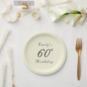 Moderne Elegante 60e Verjaardagsfeest Papieren Bordje