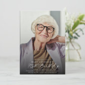 Moderne Elegante 75e Verjaardag Party Foto Kaart (Staand voorkant)