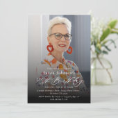 Moderne Elegante 75e Verjaardag Party Foto Kaart (Staand voorkant)