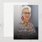 Moderne Elegante 75e Verjaardag Party Foto Kaart (Voorkant / Achterkant)