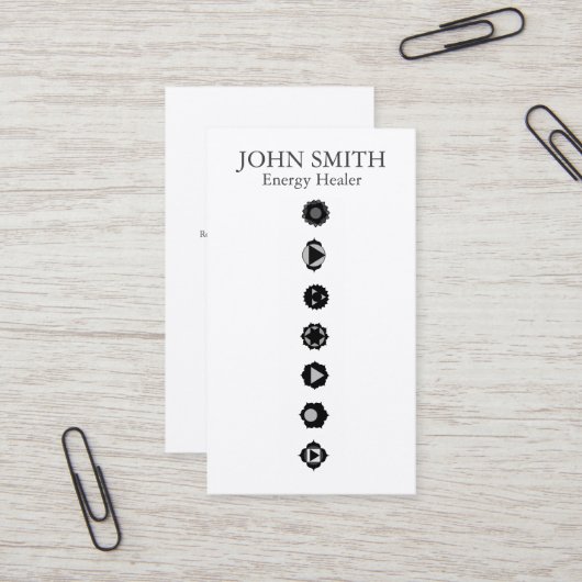 Moderne Elegante 7 Chakras Kundalini Healer Rainbo Visitekaartje (Voorkant / Achterkant in situ)