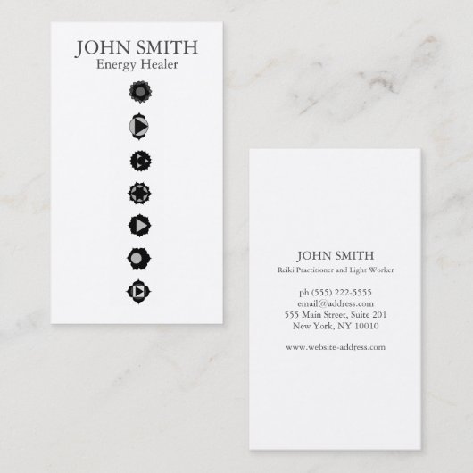 Moderne Elegante 7 Chakras Kundalini Healer Rainbo Visitekaartje (Voorkant / Achterkant)